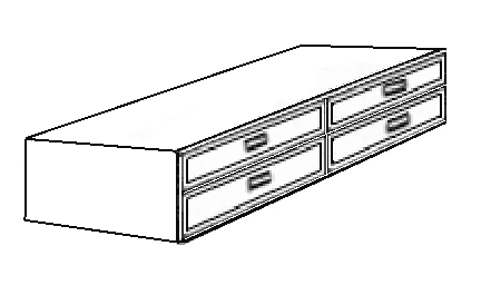 Woodcrest 4 Drawer Under Bed Unit w\/Compartment Door, Extra Heavy Duty, 80"W